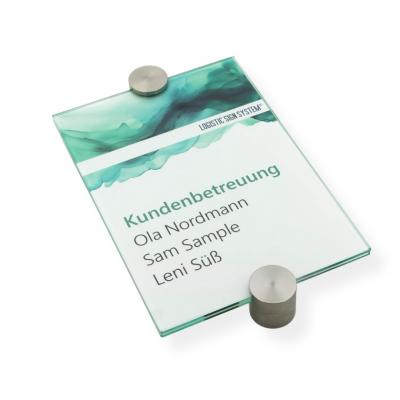 Tuerschild VITRUM P Glasschild fuer Buero DIN A5
